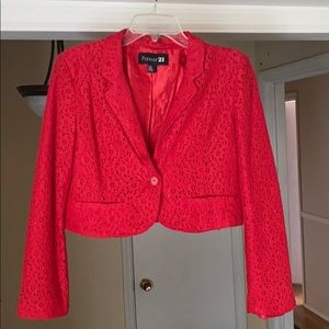 Cropped Red Blazer
